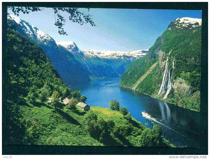 70003 / NORGE - GEIRANGERFJORD FRA SKAGEFLA MOT '' DE SYV SOSTRE '' - Norway Norwegen Norvegia PC postcard AK