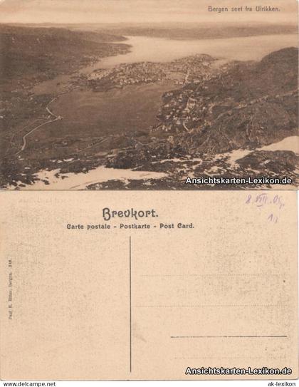 Postcard Bergen Bergen Blick auf die Stadt 1909