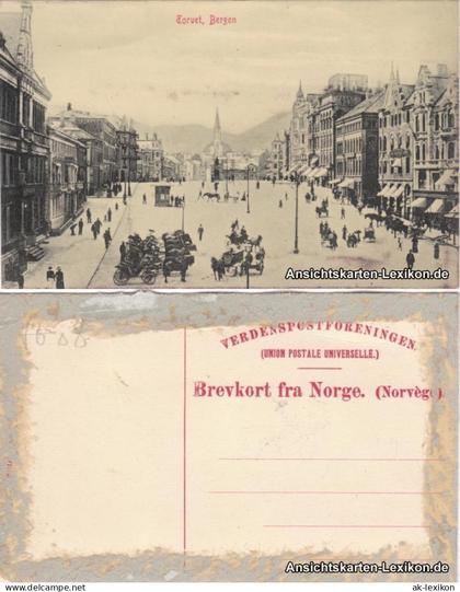 Postcard Bergen Bergen Marktplatz 1908