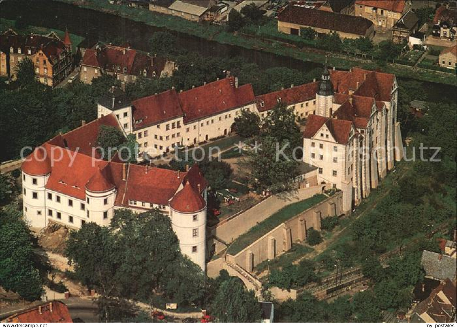 Nossen Schloss Nossen Fliegeraufnahme