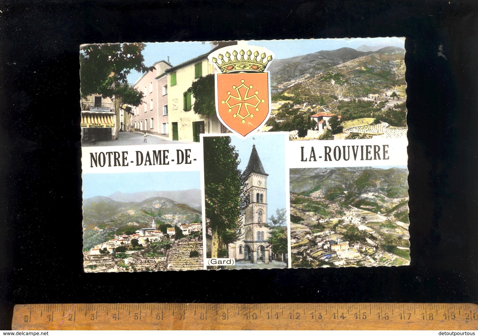 NOTRE DAME DE LA ROUVIERE Gard 30 : multivues  / café / publicité murale SINGER advertising
