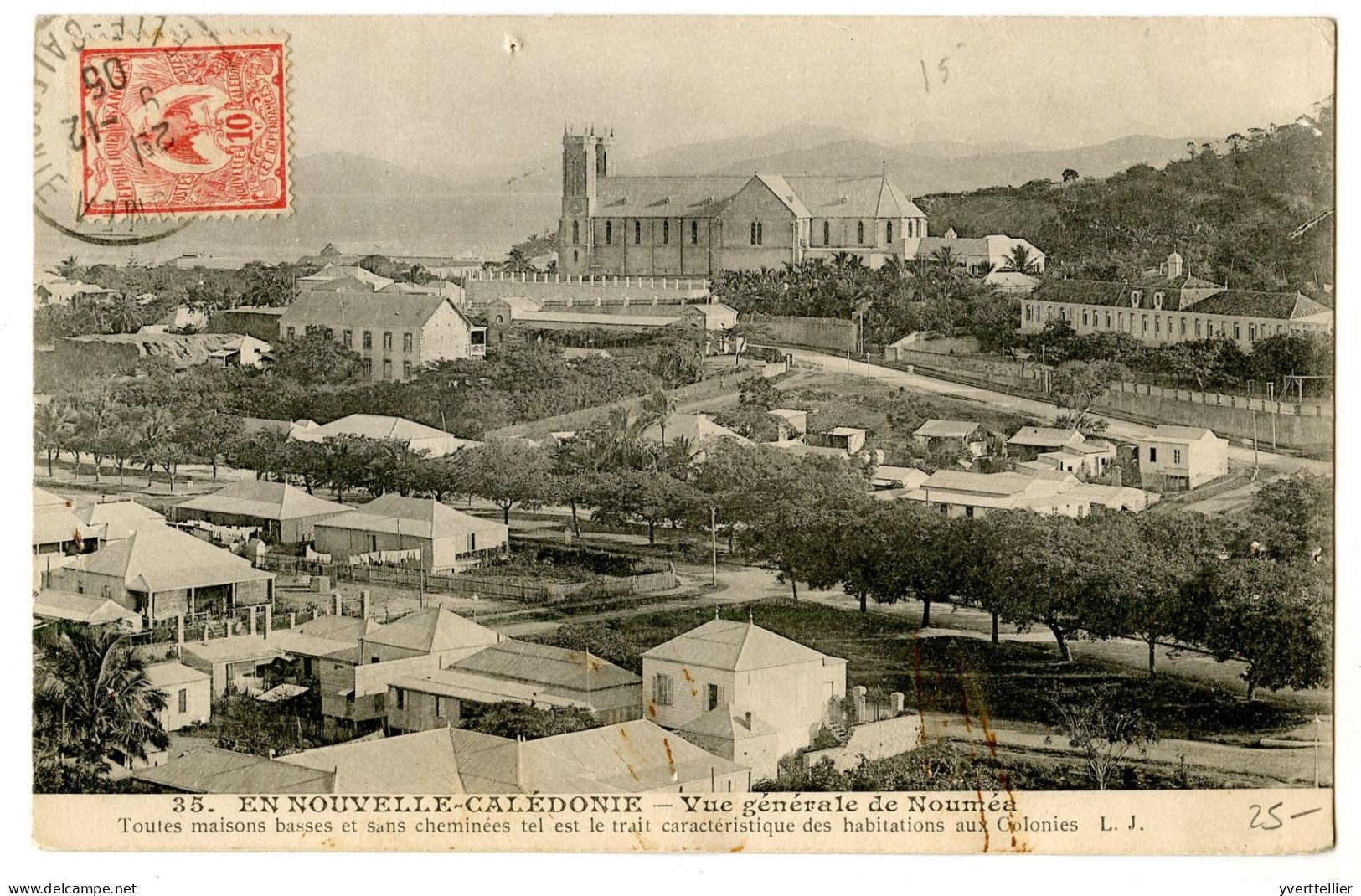 NOUVELLE-CALEDONIE carte postale vu de Nouméa. Ecrite.