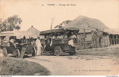 [-20%] CPA NOUVELLE CALEDONIE - Tomo - garage des autos - collection Guerin - animé - voitures anciennes