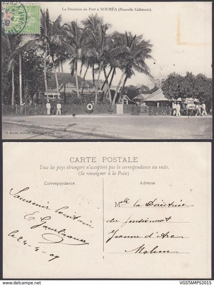 Nouvelle-Calédonie 1909 - CP " La direction du Port à NOUMEA " (5G) DC1151