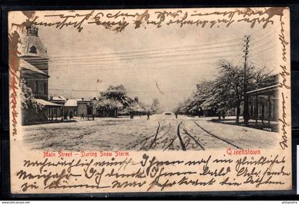 Queenstown 1906 Carte postale 60% oblitéré animé Nouvelle-Zélande, hiver, paysages, avec 1 timbre