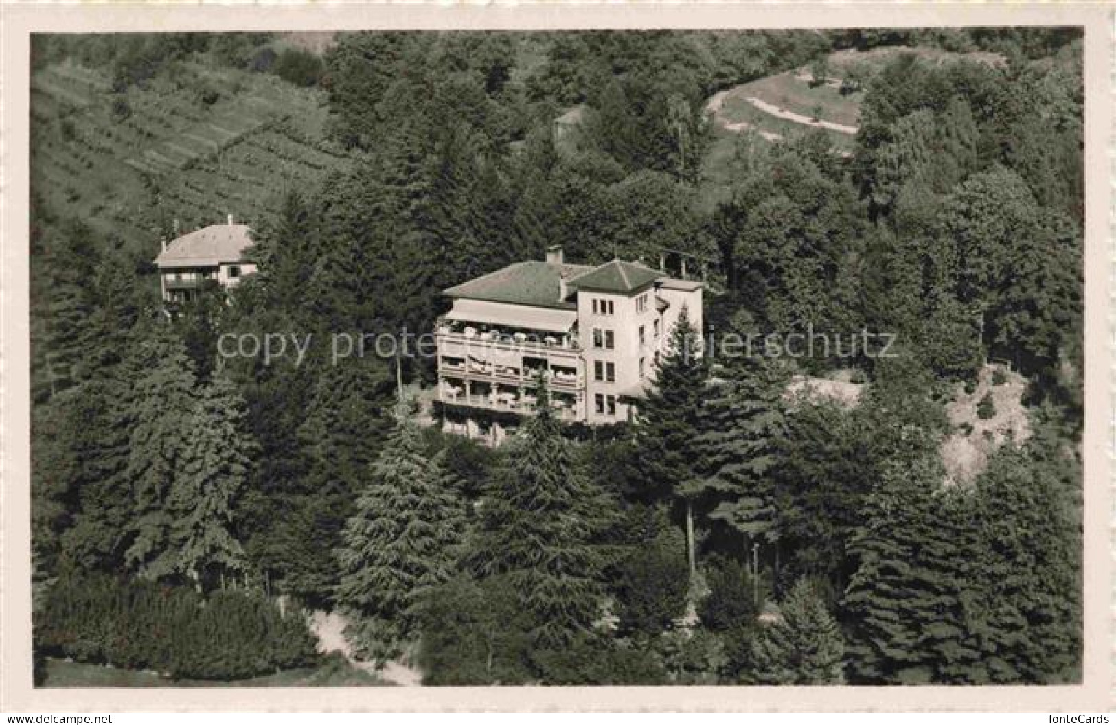 Novaggio Lugano TI Istituto militare di cura Novaggio Fliegeraufnahme Feldpost