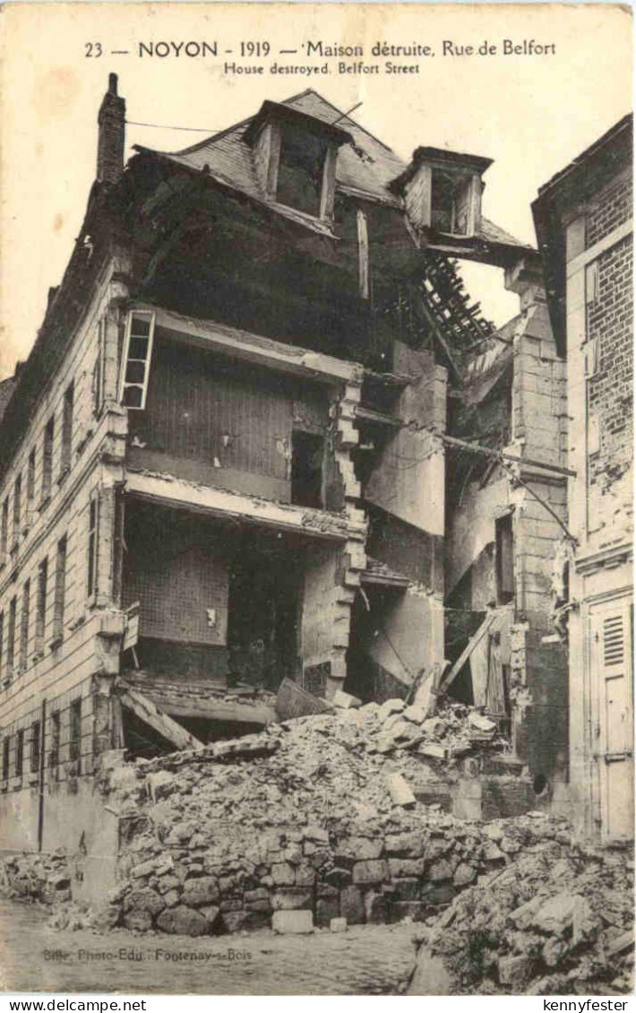 Noyon 1919 - Rue de Belfort