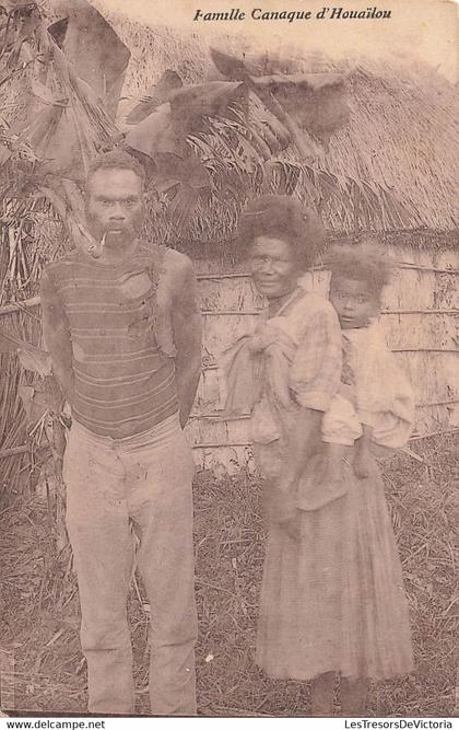 [-5%] CPA NOUVELLE CALEDONIE - famille canaque dhouailou - Rare