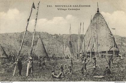 New Caledonia, Native Kanak Village (1910s) Melanesia Postcard