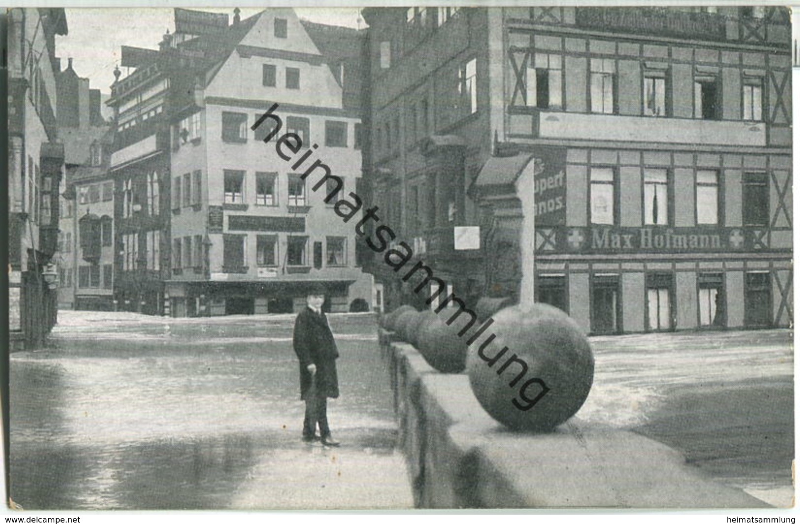 Nürnberg - Museumsbrücke Plobenhofstrasse - Hochwasser-Katastrophe 1909 - Verlag Zerreiss & Co Nürnberg