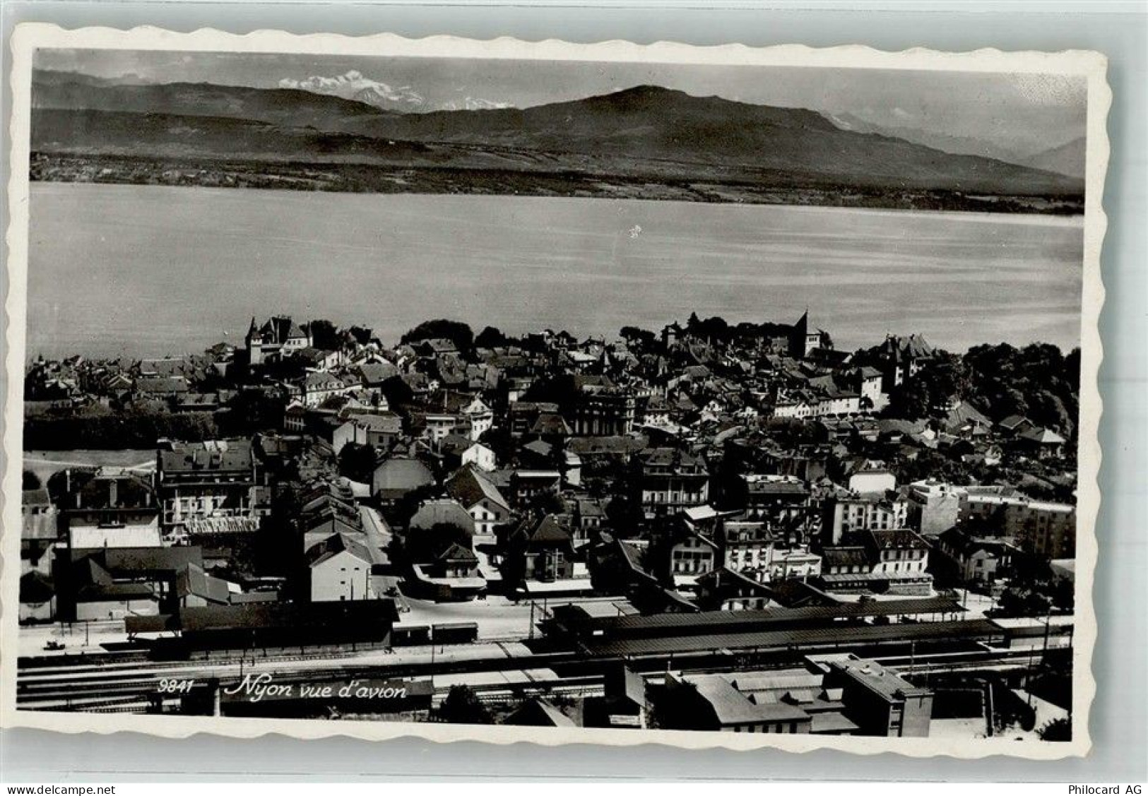 Nyon Ffliegeraufnahme Bahnhof Bahnhof Schweiz Foto AK - 38210224