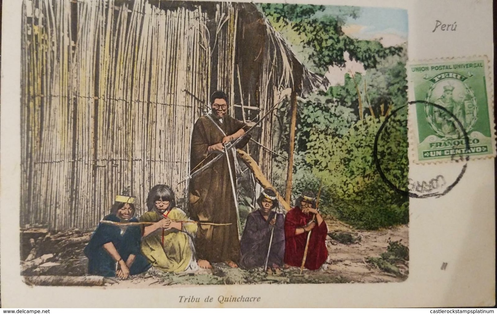 O) 1900 CIRCA-PERU, ISOLATED TRIBES IN THE AMAZONIAN JUNGLES OF PERU -INDIGENOUS CULTURE QUINCHACRE. STAMP MANCO CAPAC-I