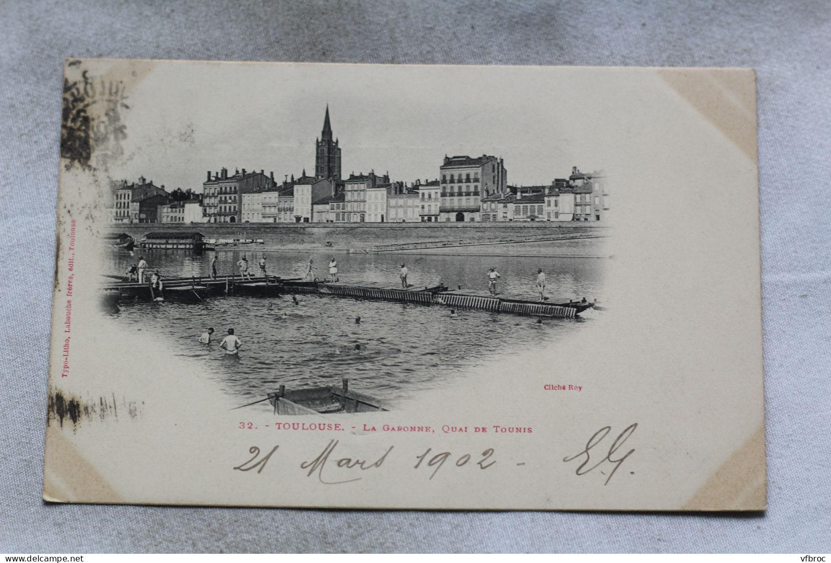 O173, Cpa 1902, Toulouse, la Garonne, quai de Tounis, Haute Garonne 31