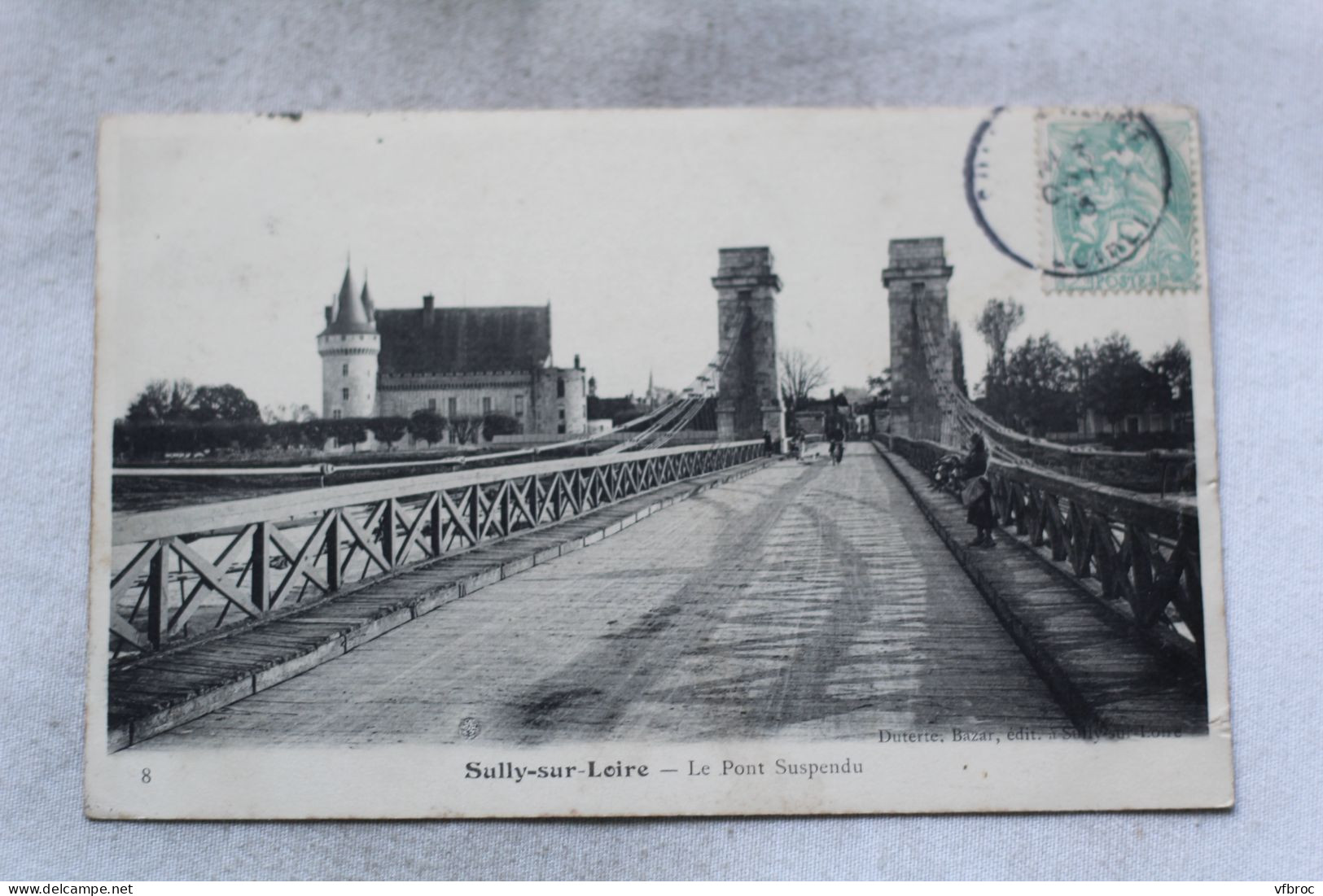 O312, Cpa 1905, Sully sur Loire, le pont suspendu, Loiret 45