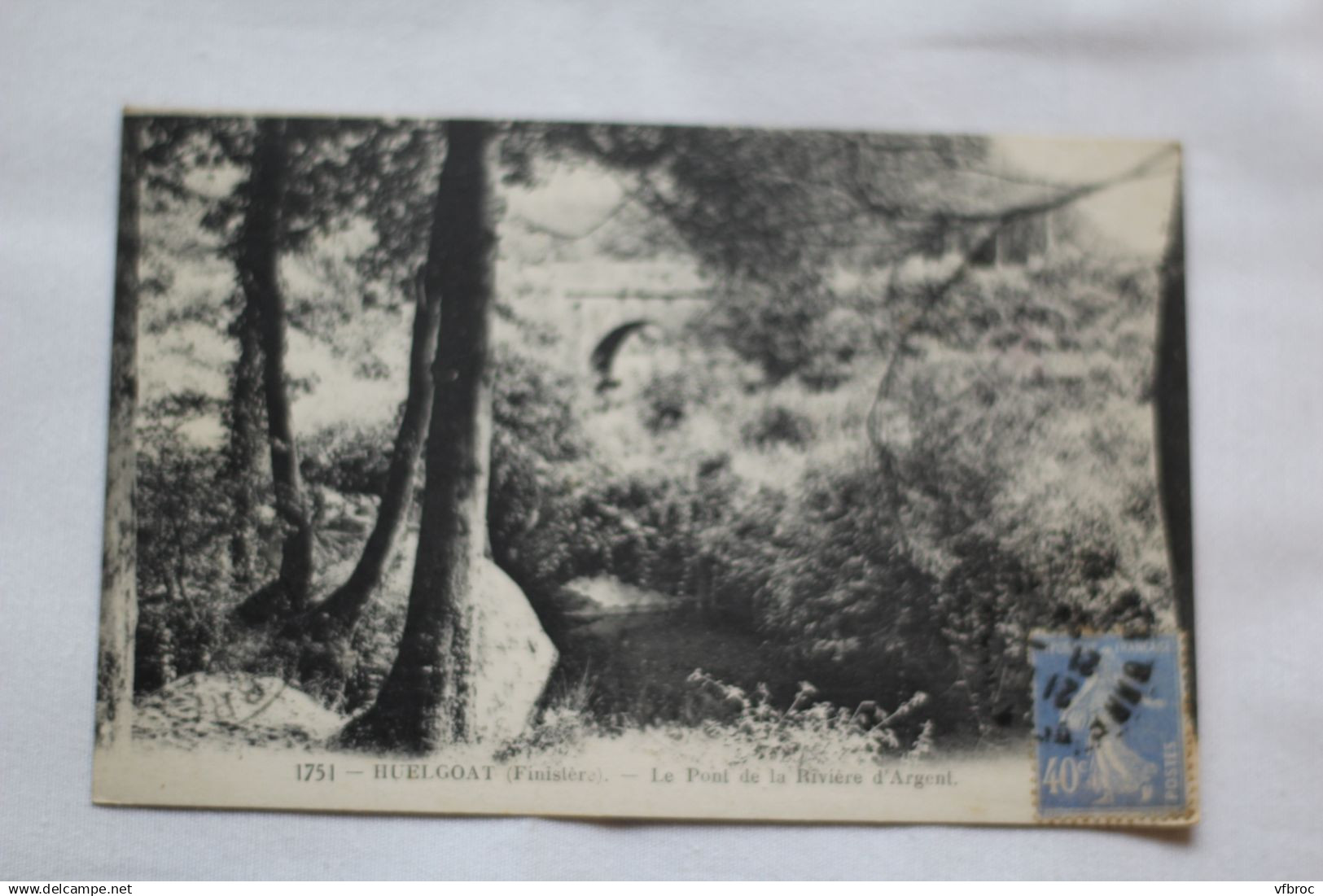 O948, Cpa 1929, Huelgoat, le pont de la rivière d'Argent, Finistère 29