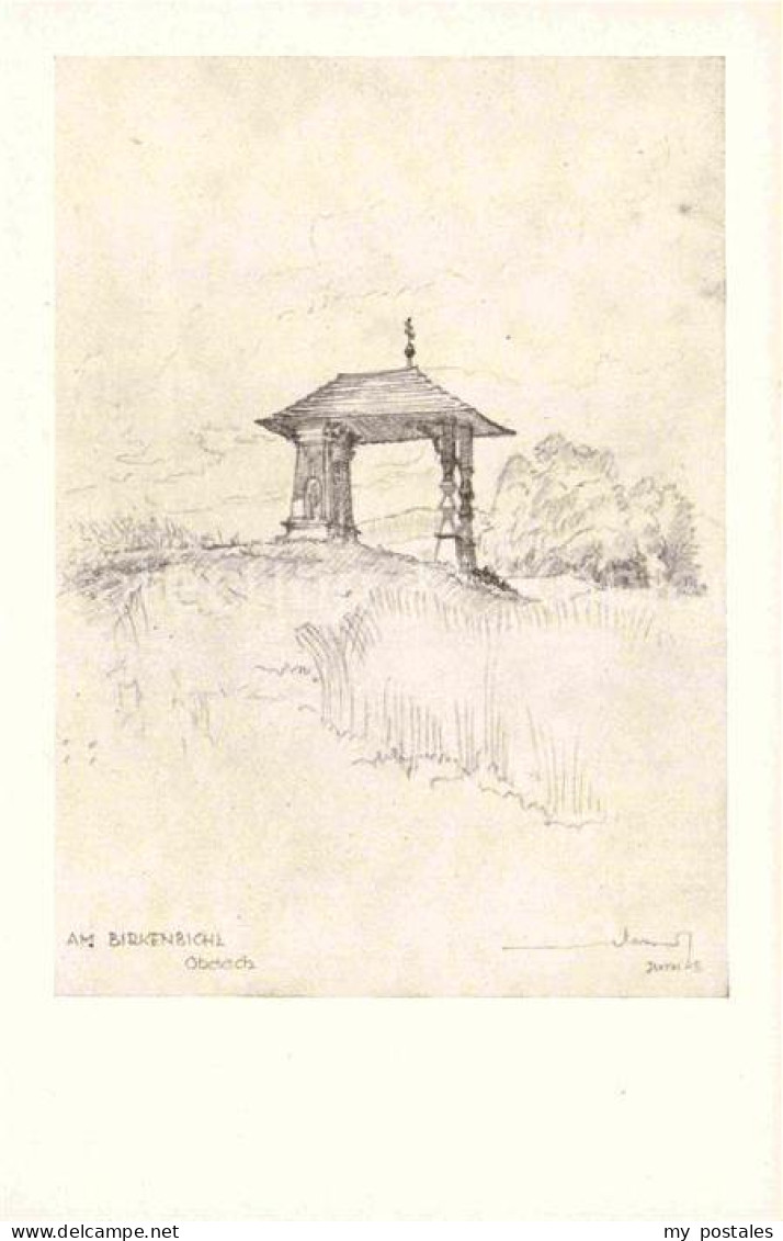 Obdach Am Birkenbichl nach Bleistiftzeichnung von Arch. Karl Arnold Kuenstlerkar