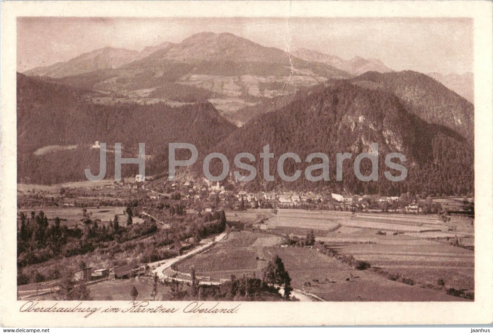 Oberdrauburg im Karntner Oberland - village - mountains - old postcard - 1924 - Austria - used