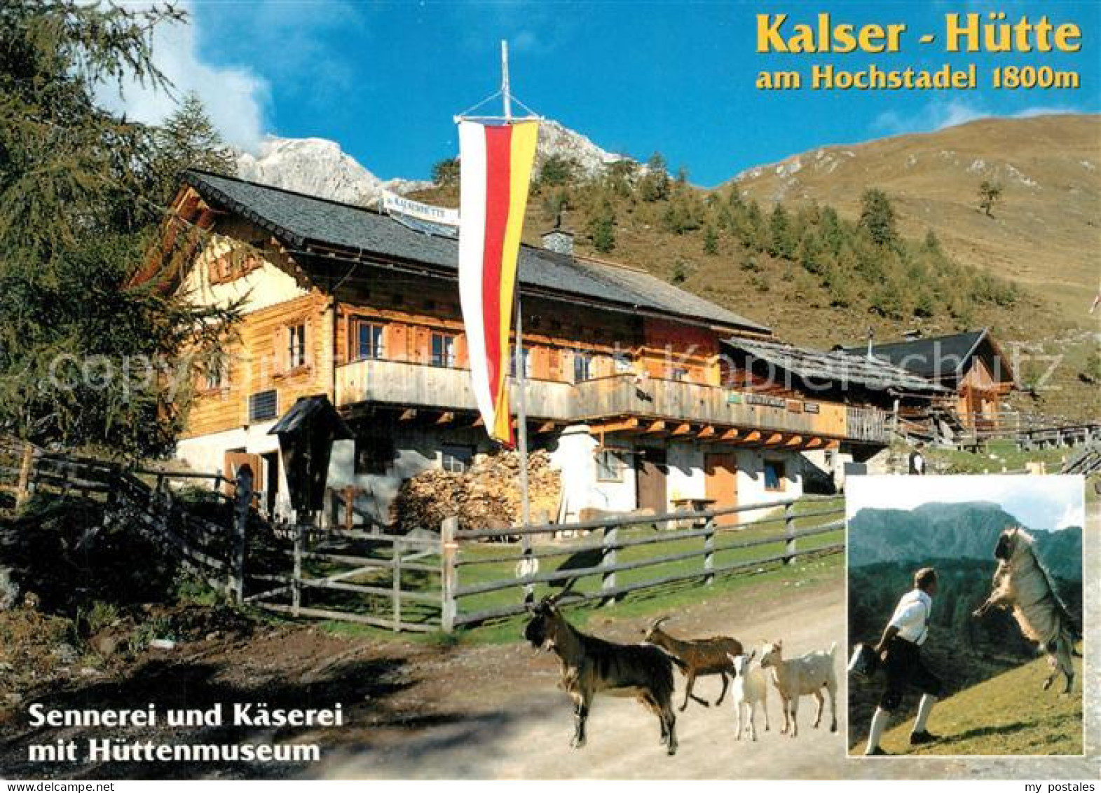 Oberdrauburg Kaernten Kalser Huette am Hochstadel mit Huettenmuseum Almhuette Zi