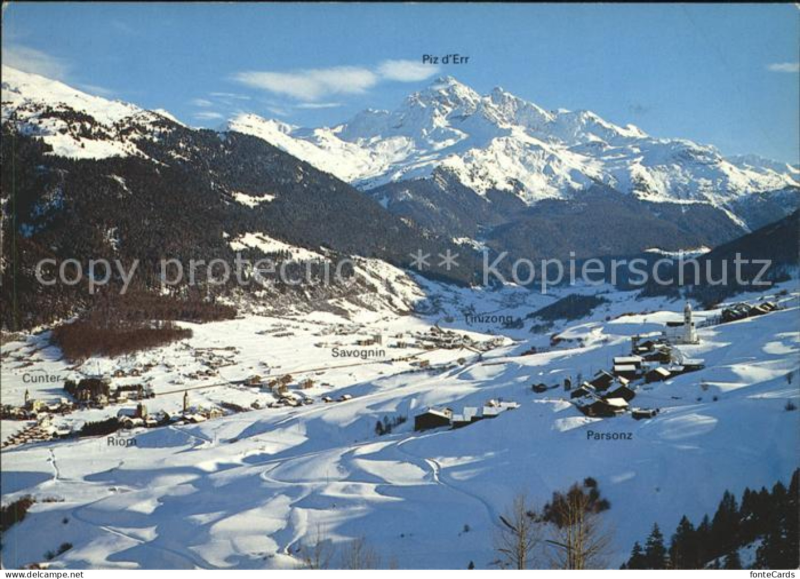 Oberhalbstein Cunter Riom Parsonz Savognin und Tinizong mit Piz d Err