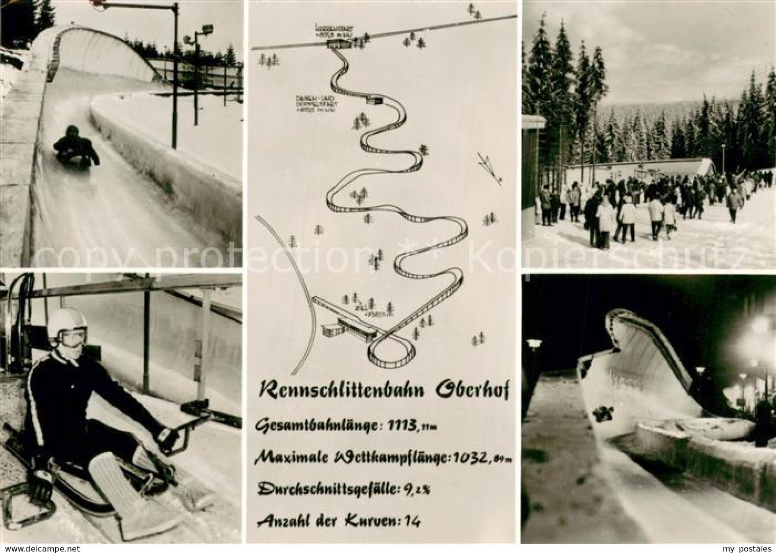 Oberhof  Thueringen Teilansichten d. Rennschlittenbahn Oberhof