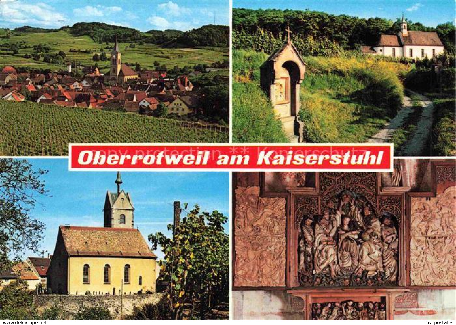 Oberrotweil Vogtsburg Kaiserstuhl BW Kaiserstuhl Weinberge Dorfansicht Kapelle K