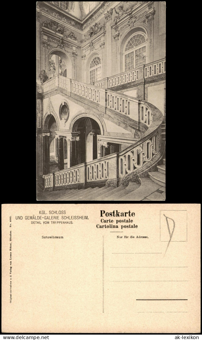 Oberschleißheim KGL. SCHLOSS GEMÄLDE-GALERIE DETAIL VOM TREPPENHAUS 1910