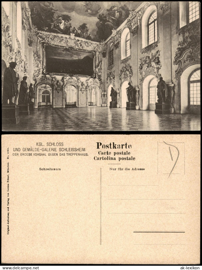 Oberschleißheim KGL. SCHLOSS GEMÄLDE-GALERIE VORSAAL GEGEN DAS TREPPENHAUS 1910