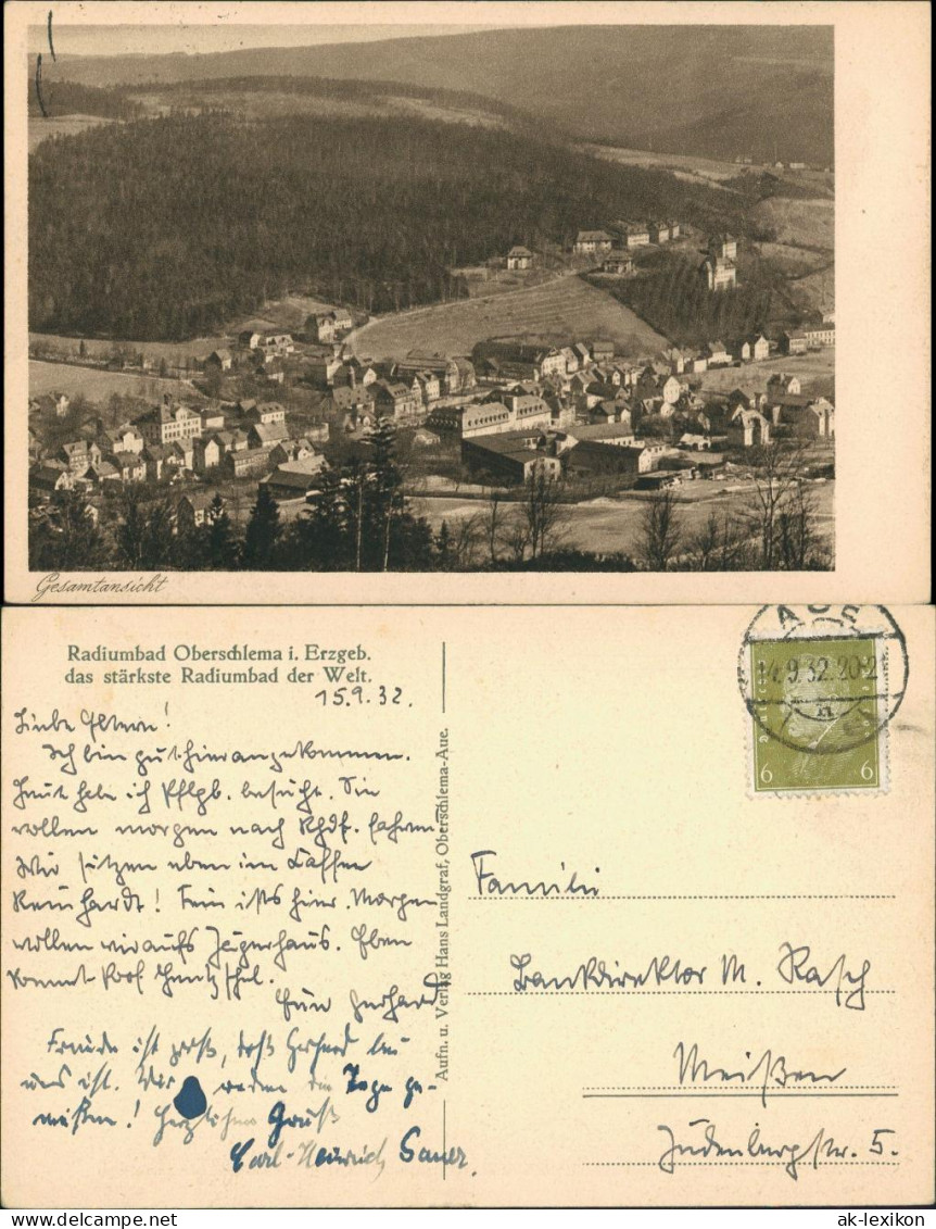 Oberschlema-Bad Schlema Panorama-Ansicht Gesamtansicht des Ortes 1932