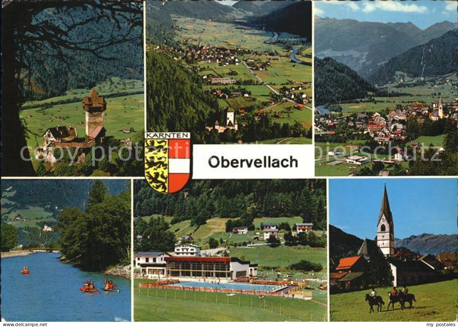 Obervellach Kaernten Teilansicht Kirche Schwimmbad