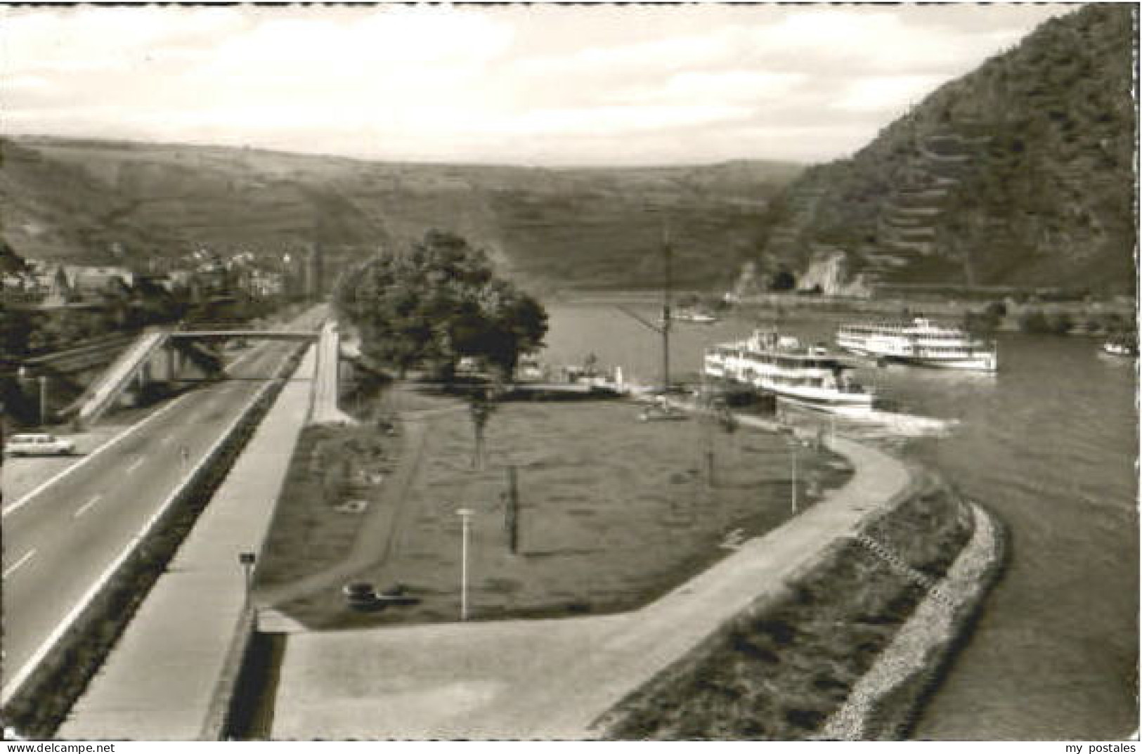 Oberwesel Rhein Oberwesel Schiff ungelaufen ca. 1955
