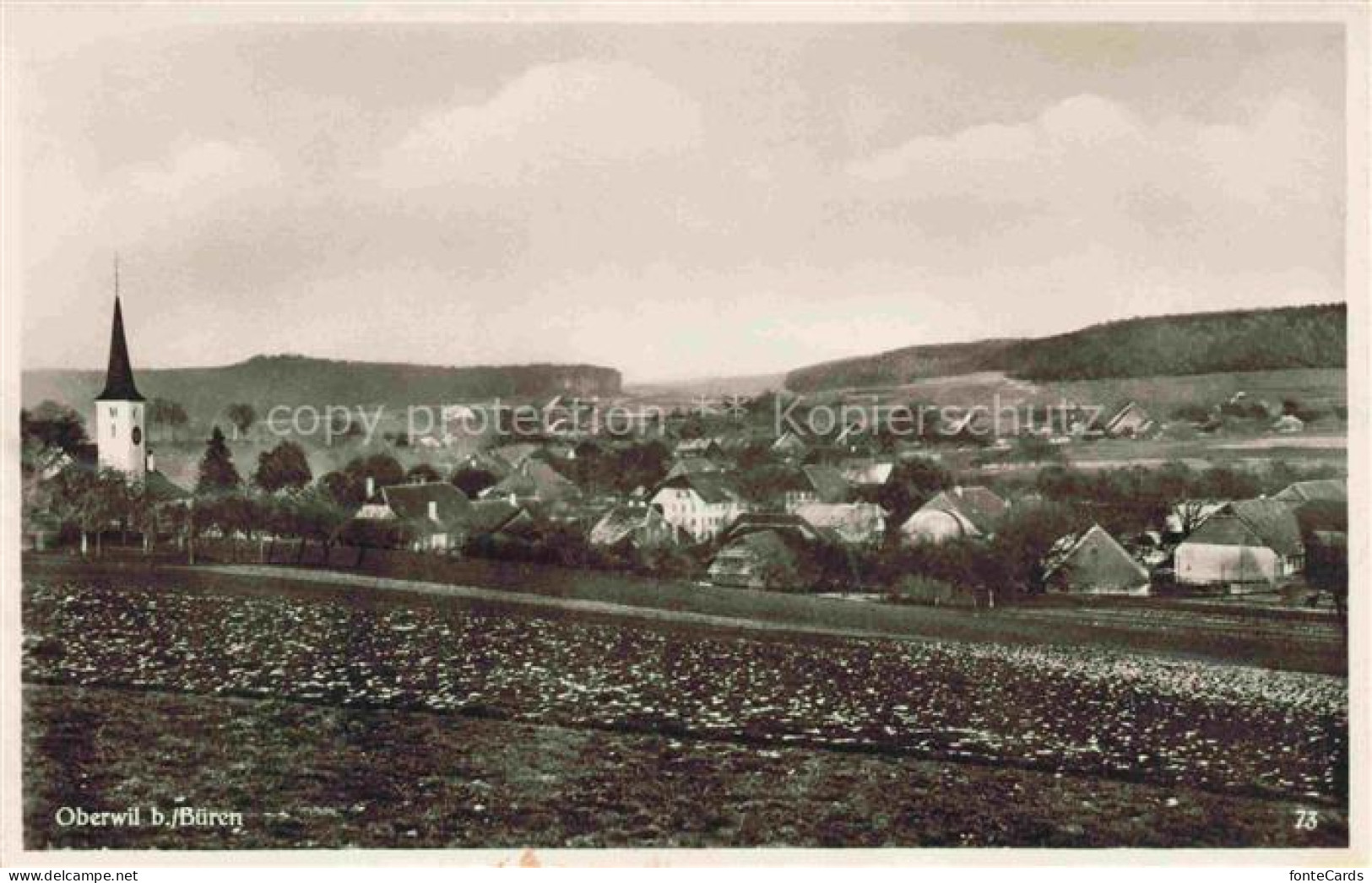 Oberwil Bueren BE Ansicht mit Kirche