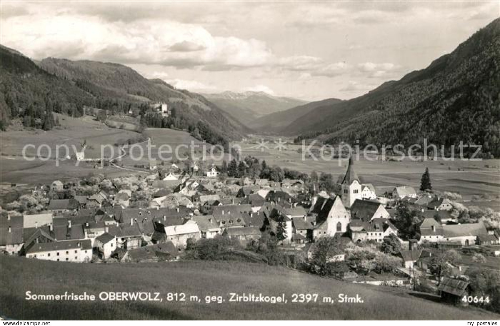 Oberwoelz Stadt Panorama Blick gegen Zirbitzkogel Sommerfrische
