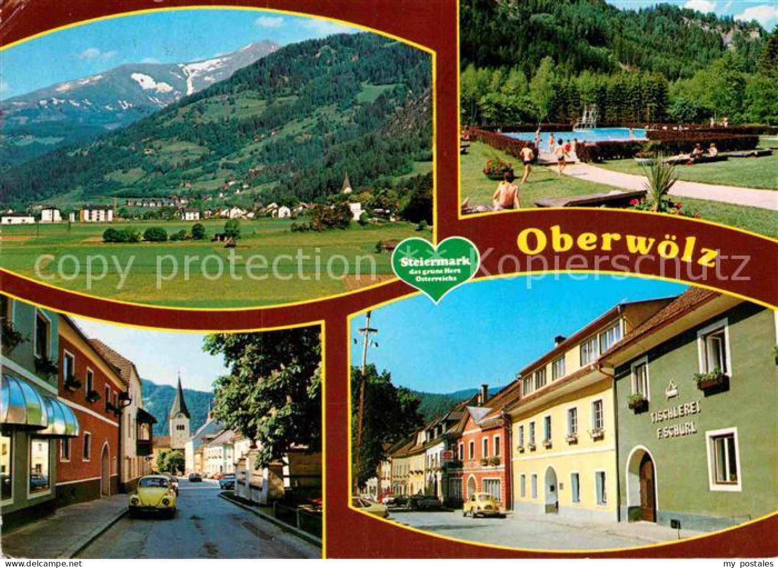 Oberwoelz Stadt Panorama Schwimmbad Dorfpartien