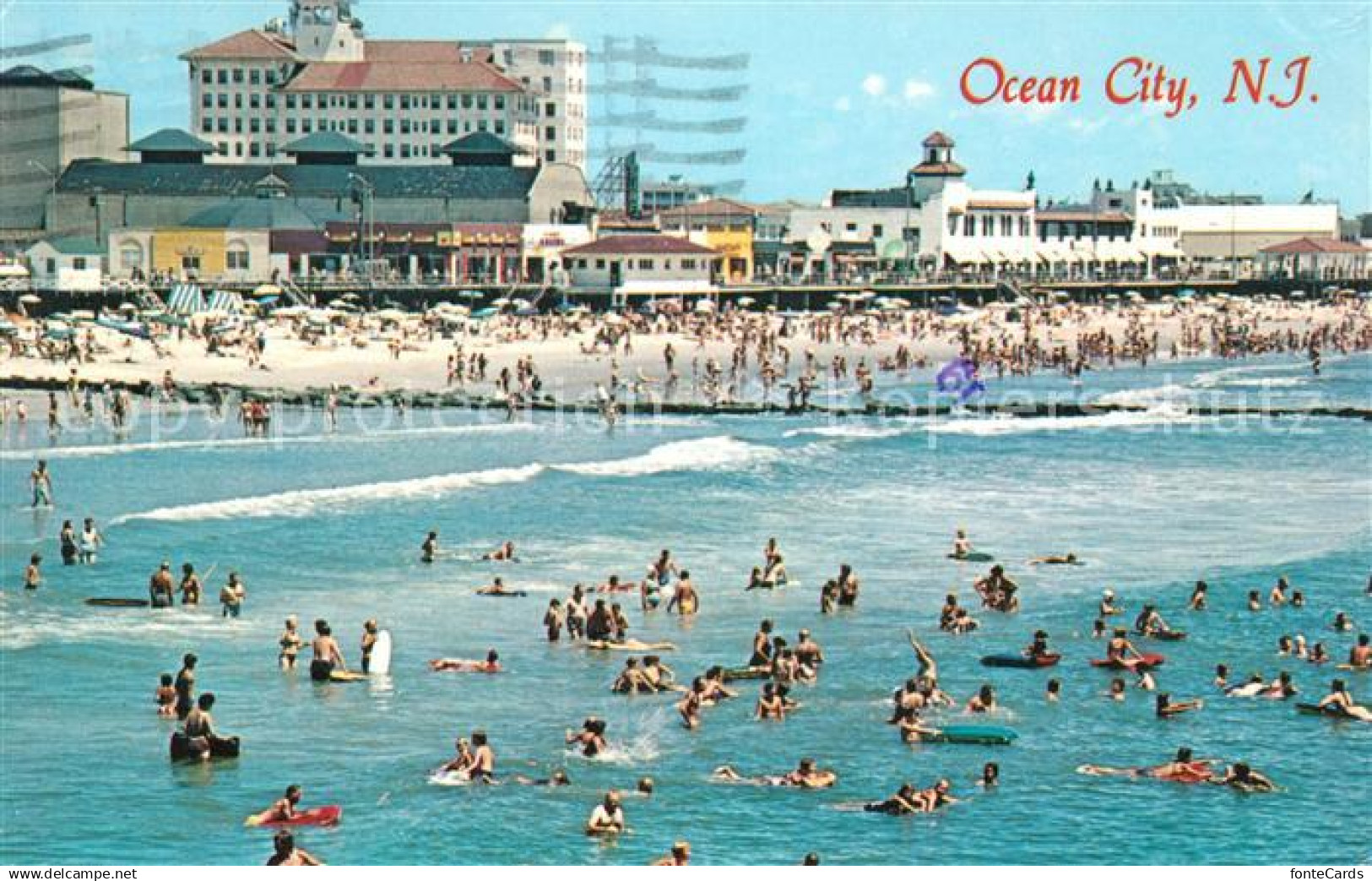 Ocean City New Jersey Panorama view of Ocean Beach and Skyline