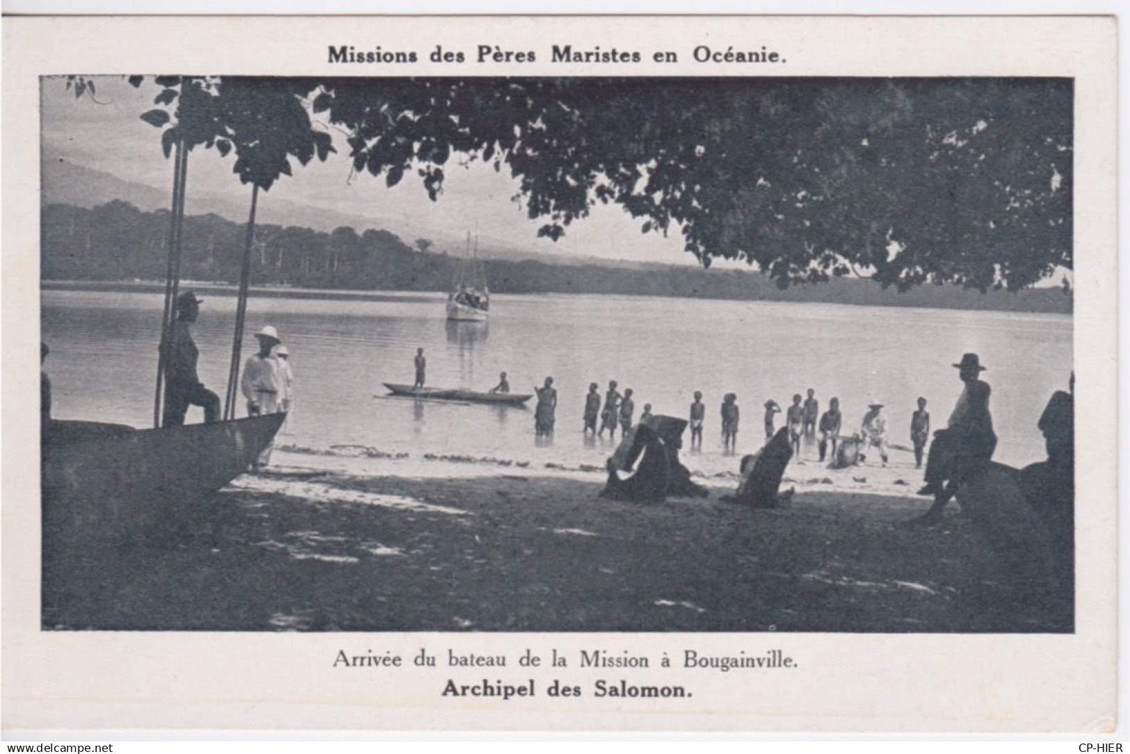 OCEANIE - ARCHIPEL DES SALOMON  - ARRIVEE DU BATEAU DE LA MISSION A BOUGAINVILLE