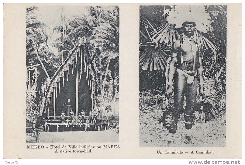 Océanie / Papua New Guinea / Mekeo /  Native Town Hall / Cannibale / Tête coupée