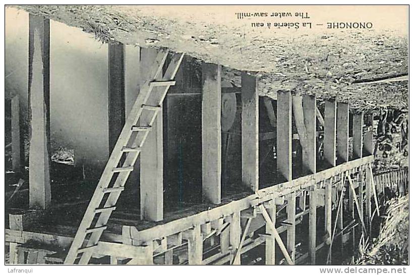 oceanie- ref 63- papouasie nouvelle guinée -la scierie a eau -theme scieries -arbres -le bois  -carte bon etat -