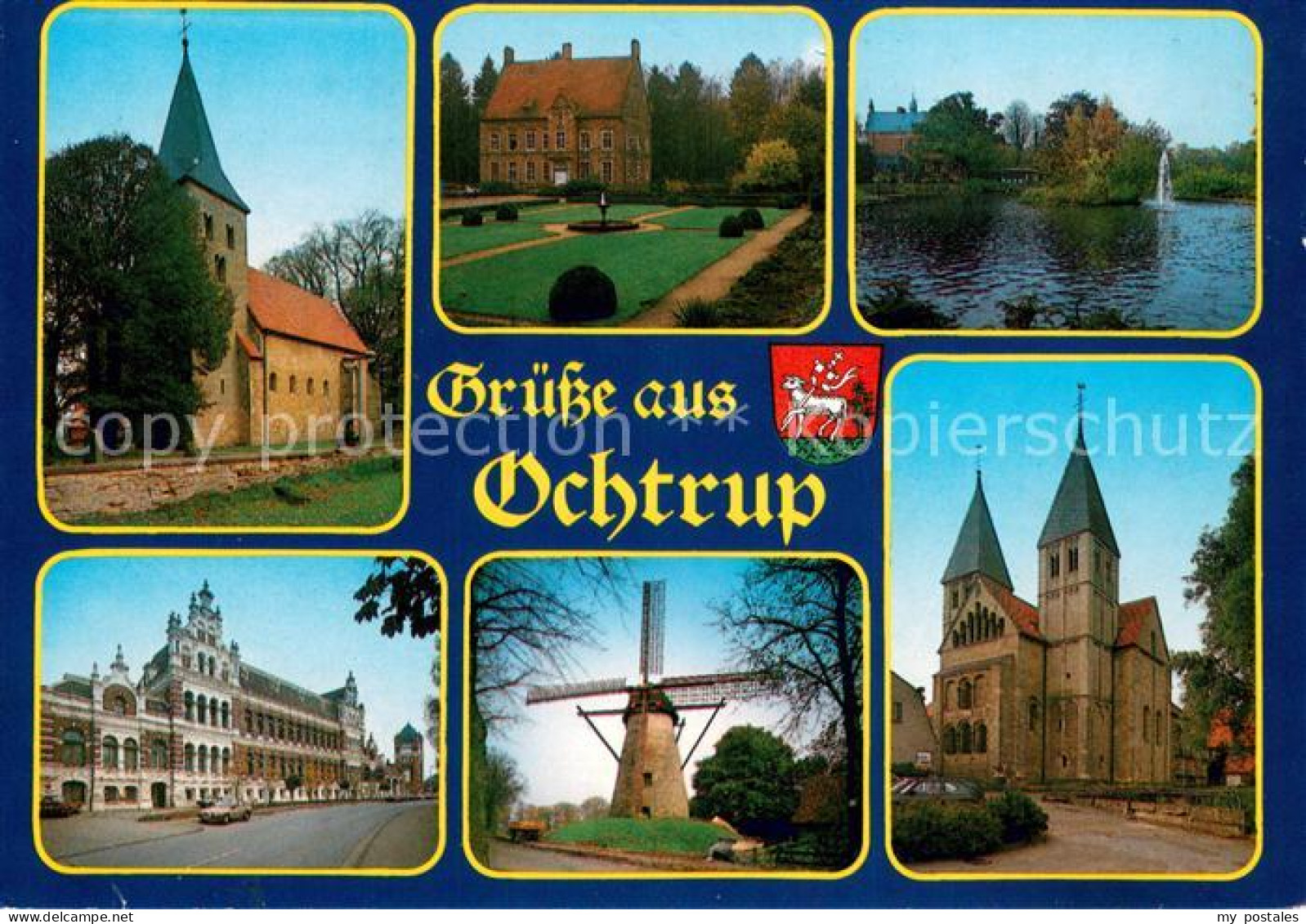 Ochtrup Kirche Schloss Park Teich Windmuehle Beltman-Bau