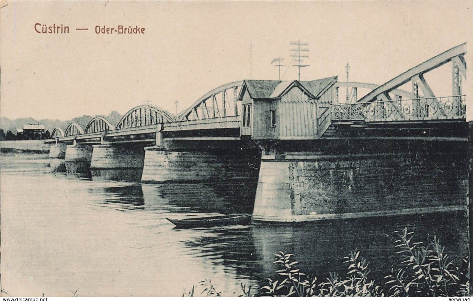 Oder-Brücke in Cüstrin Neumark Postkarte AK 1926