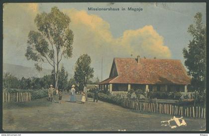 MISSIONARSHAUS in MAGOJE Uganda vintage postcard Serie Deutsch Ost Africa