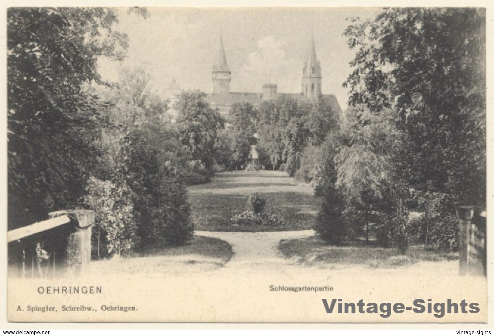Oehringen / Germany: Schlossgartenpartie (Vintage PC 1906)