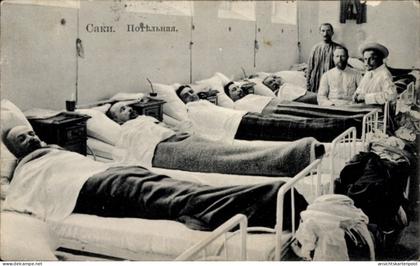 CPA Saky Krim Ukraine, Krankenhaus, Patienten, Männer in Betten