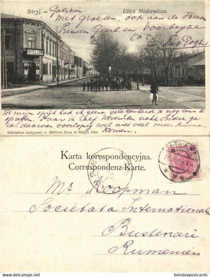 ukraine russia, STRYI STRYJ, Ulica Mickiewicza, Hotel Low (1904) Postcard