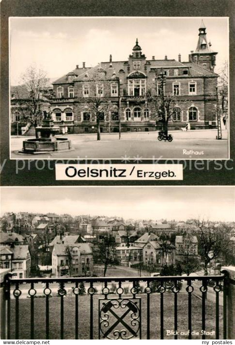 Oelsnitz Erzgebirge Rathaus Blick auf die Stadt
