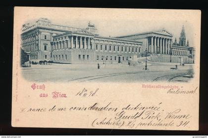 GRUSS AUS WIEN  REICHRATSGEBAUDE     3 SCANS