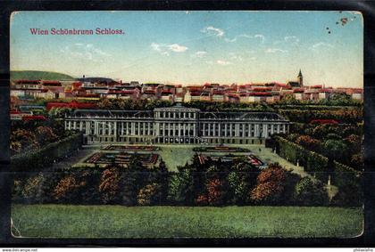 Vienne 1911 Carte postale 60% oblitéré Château de Schönbrunn, avec 1 timbre