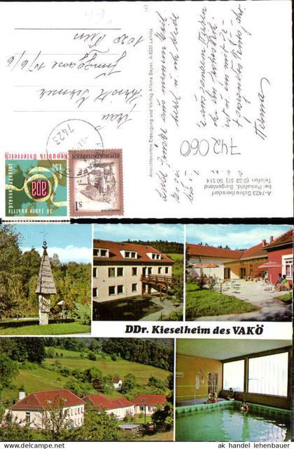 742060 Mehrbild AK Schreibersdorf b. Pinkafeld Ddr. Kieselheim des VAKÖ Hallenbad