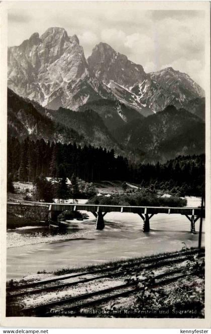 Admont/Gesäuse/Steiermark und Umgebung - Gesäuse: Ennsbrücke mit Reichenstein und Sparafeld