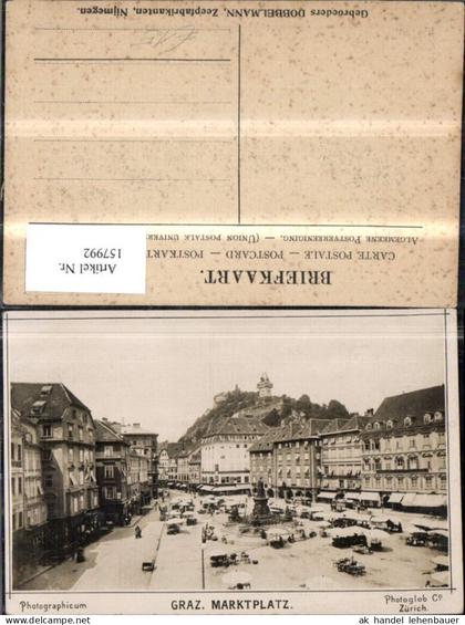 157992,Graz Marktplatz Brunnen Personen Markt