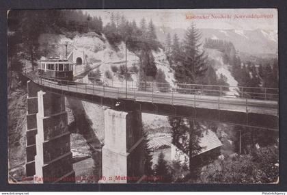 Vintage postcard Innsbruck Stubaitalbahn Mutters Viaduct Nordkette Tyrol Austria